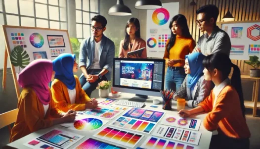 tim IT sedang berdiskusi tentang ddesain jaringan